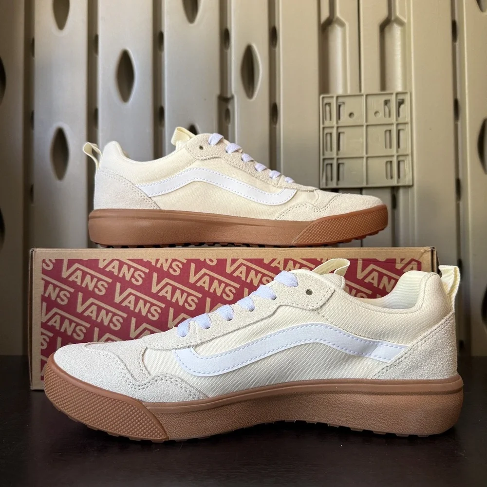 Vans Range EXP Men's Suede Sneakers Shoes White Gum Men's Size 10